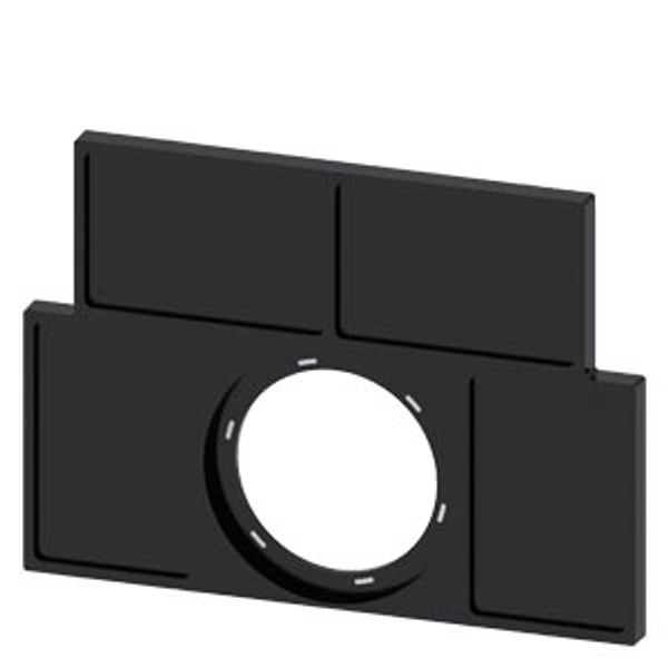 Label holder, flat, black, for 4 labeling plates 17.5x27 mm, for gluing image 1