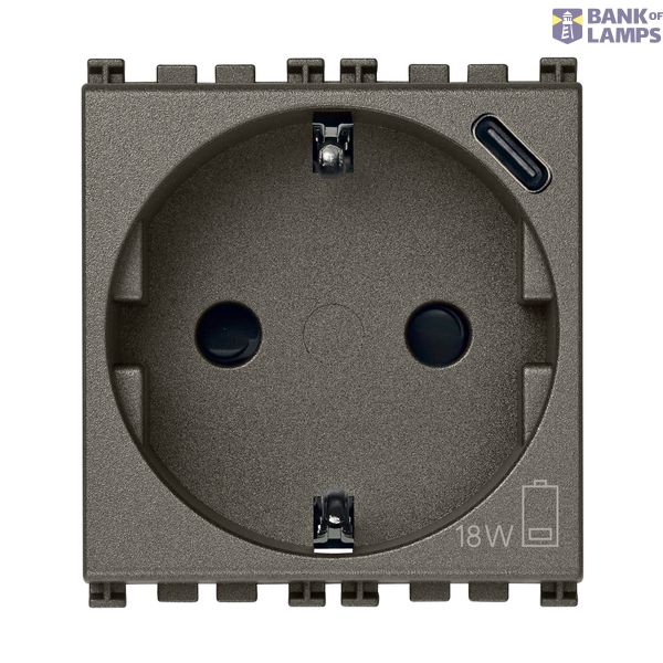 2P+E 16A DE SICURY outlet +USBC 15 Metal image 1