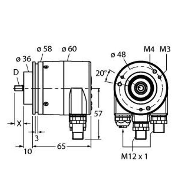 Absolute Rotary Encoder - Singleturn Industrial Line   RS-25S6C-9A16B-R3M12 image 1