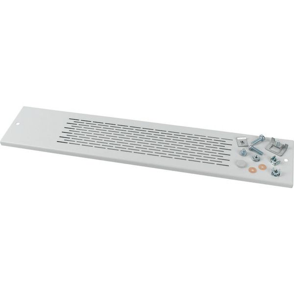 XME0404CV Front cover, +mounting kit, vertical, empty, HxW=100x425mm, grey image 3