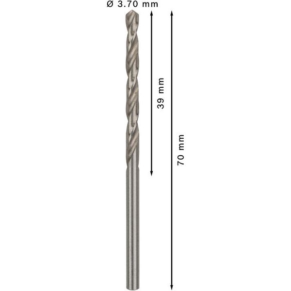 Metal drill bits HSS-G, DIN 338 3,7 x 39 x 70 mm 10 pcs. image 2