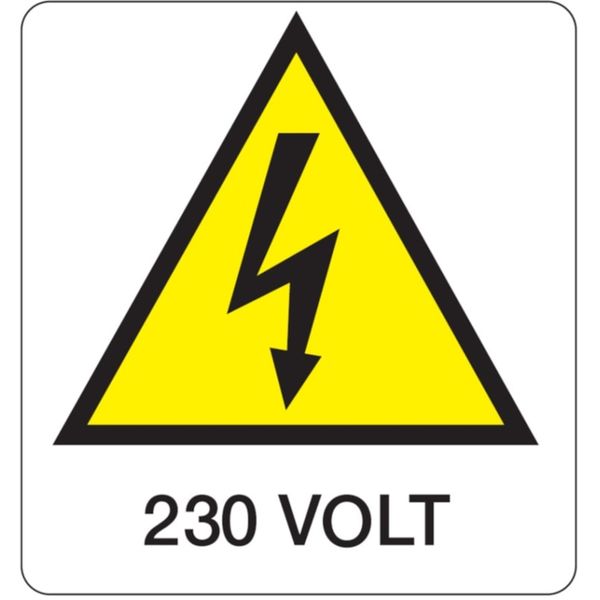 Danger sign - 330x350 mm - 230 Volt image 1