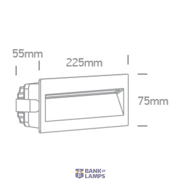 ANTHRACITE WALL RECESSED 7W WW IP65 DARK LIGHT 100-240V image 2