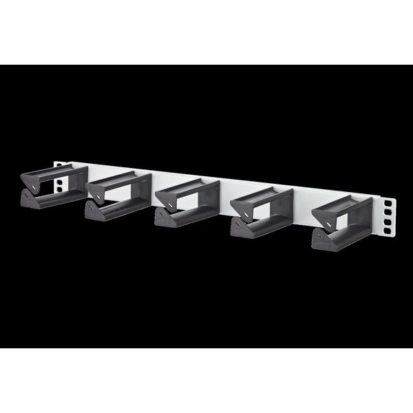 Cable manager 19 inches/1RU 100 mm RAL 7035 grey image 2