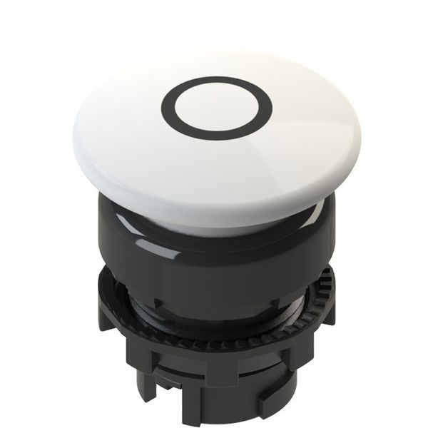 Illuminated white mushroom pushbutton, with marking image 1
