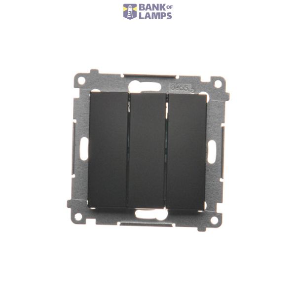 Triple switch with backlight, (module), 10AX, quick connection, black matt image 1