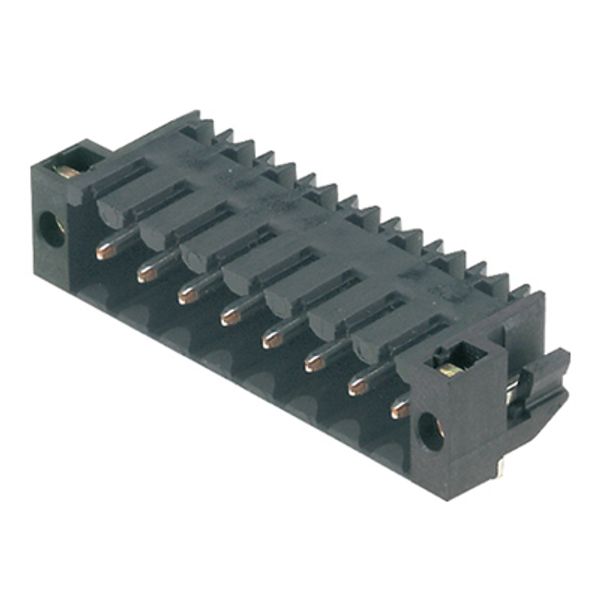 PCB plug-in connector, male header, Solder flange, THT/THR solder connection, 3.50 mm, Number of poles: 7, 90°, Solder pin length (l): 1.5 mm, tinned, black, Tape image 1