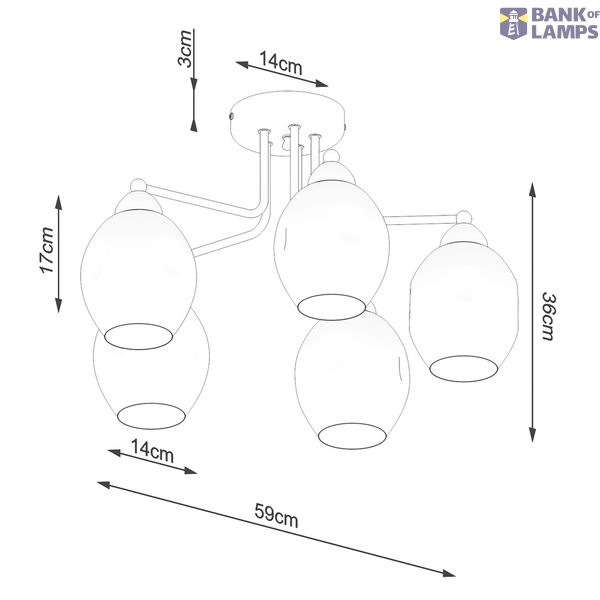 FILLAN 5 CHANDELIER BLACK E27 5X60 IP20 image 6