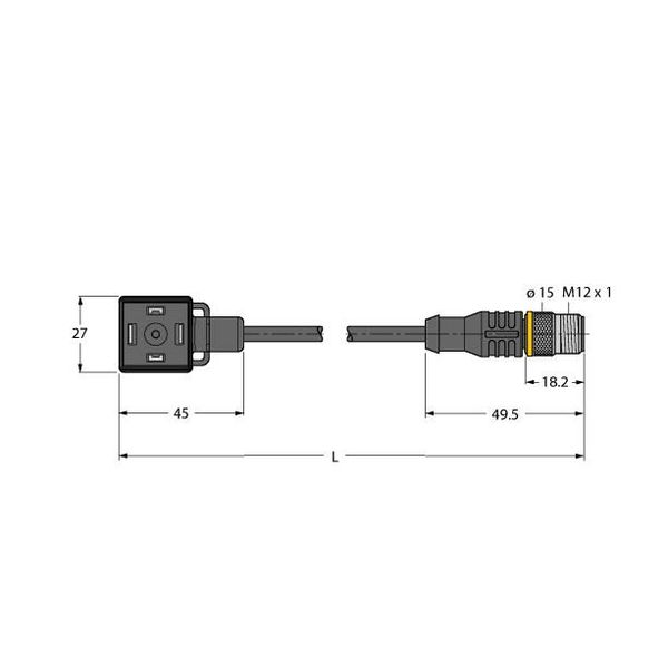 Valve Connector, A Type Extension Cable   VAS22-S80E-2-RSC5.31T/TEL image 1