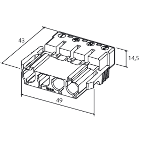 Screwless coupler 4-p plug, white image 2