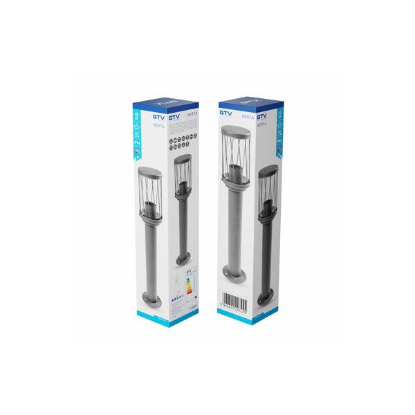 Garden luminaire KERTA, E27, max. 12 W, IP44, graphite, post 500 mm image 3