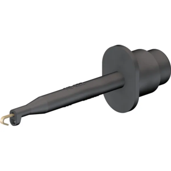 Miniature clamp test probe, black, max. 2 mm, L 55.5 mm, socket 2 mm, 24.0139-21 image 1
