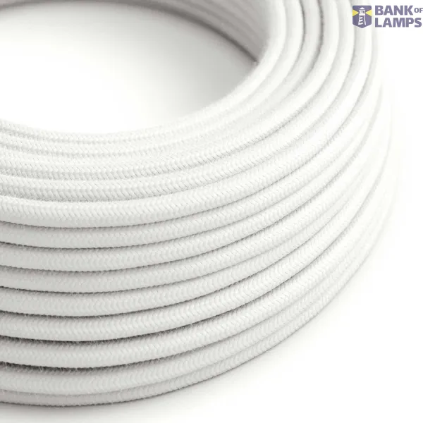 Cotton Pure White Textile Cable - The Original Creative-Cables - RC01 round 2x0.75mm / 3x0.75mm image 1