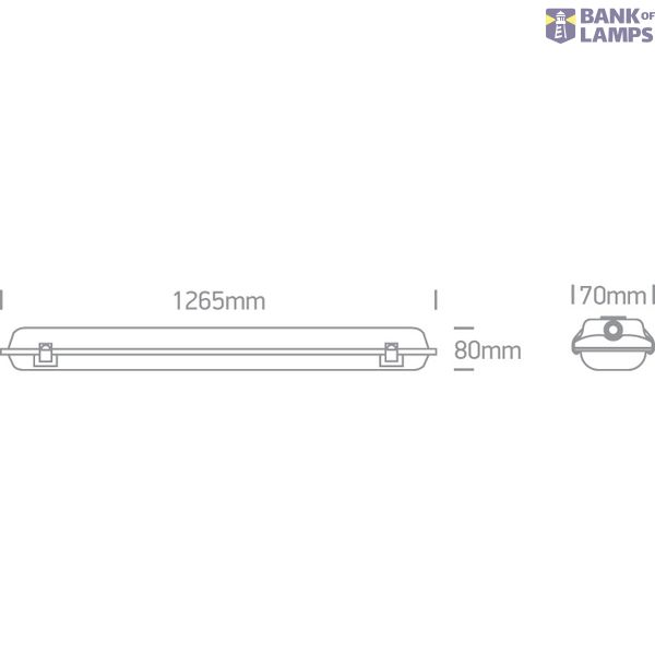 IP65 FOR 1xT8 LED TUBE 1200mm PC/PC image 5