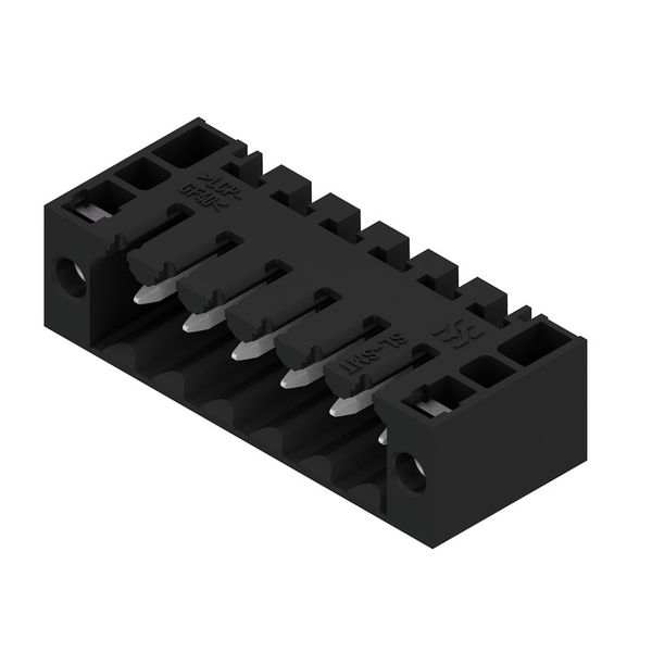 PCB plug-in connector, male header, Flange, THT/THR solder connection, 3.50 mm, Number of poles: 6, 180°, Solder pin length (l): 1.5 mm, tinned, black, Box image 3