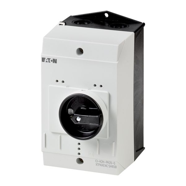 CI-K2H-PKZ0-G Insulated enclosure, HxWxD=160x100x 130mm, for PKZ0, +rotary handle, black/grey image 4
