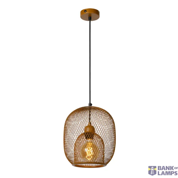 Lucide JERREL - Pendant light - Ø 25 cm - 1xE27 - Brown image 1
