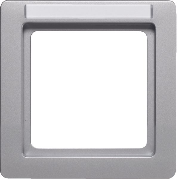 Frame 1gang with labelling field Q.1 alu velvety, lacquered image 1