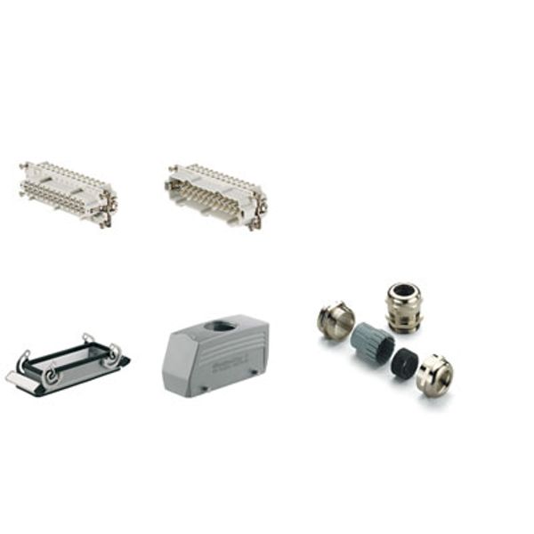 RockStar® HDC kits-Heavy-duty connectors, Kit, HE, Size: 8, Poles: 24, Screw connection, 500 V, 16 A, diecast aluminium, M 32 image 1