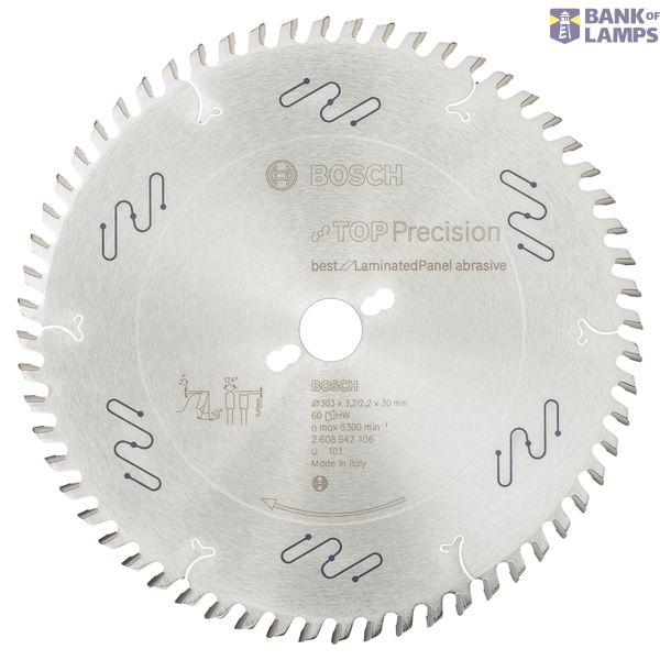 Circular saw blade Top Precision Best for Laminated Panel Abrasive 303 x 30 x 3,2 mm, 60 image 1