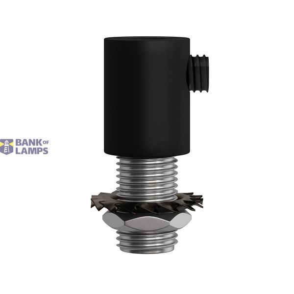 Cylindrical metal cable clamp complete with rod, nut and washer - 2 pieces image 1