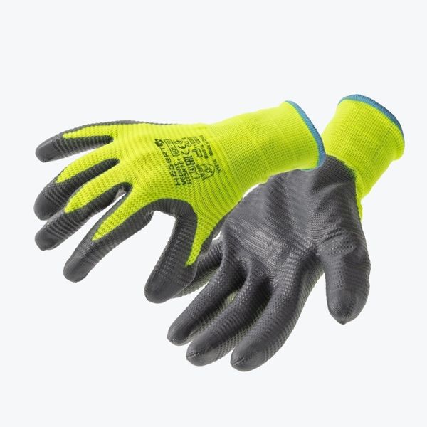 VECHTE notched protective gloves coated with nitrile green/c.grey 11 image 1