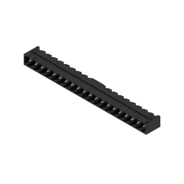 PCB plug-in connector, male header, closed side, THT/THR solder connection, 5.08 mm, Number of poles: 20, 90°, Solder pin length (l): 3.2 mm, tinned, black, Box image 2