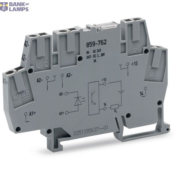 859-762 Optocoupler module; Nominal input voltage: 24 VDC; Output voltage range: 3 … 30 VDC image 2