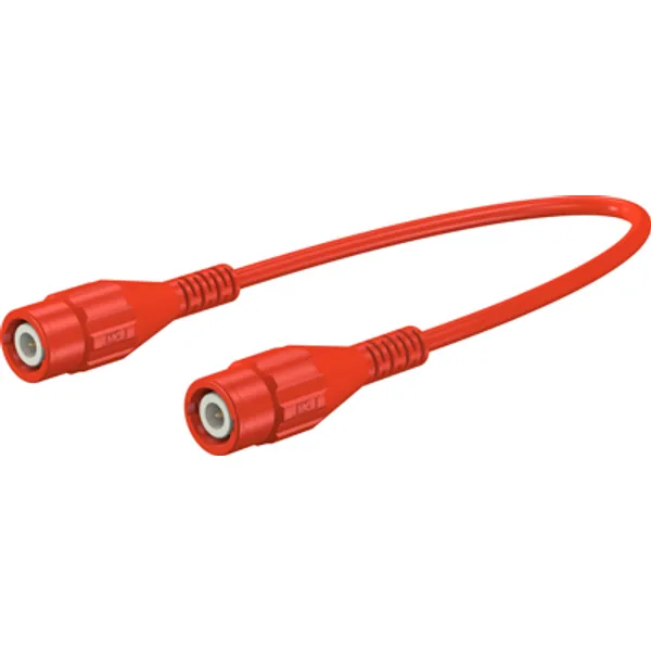 Coaxial cable, BNC plug (straight) to BNC plug (straight), 50 Ω, RG-58, grommet red, 2 m, 67.9770-20022 image 1