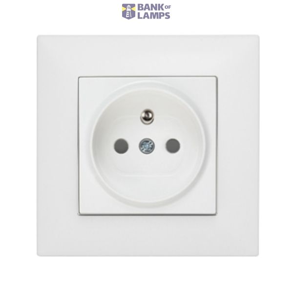Pin socket outlet, complete, white, screw clamps image 1