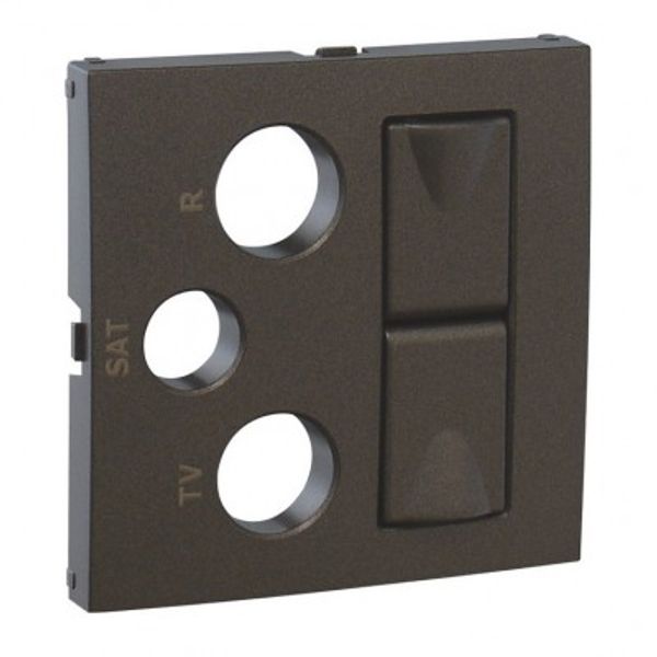 COV PLATE F/R-TV-SAT-2XRJ45 MULT SOCKET GRAY image 1