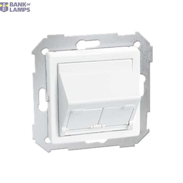 Single or double angled Keystone IT/telephone socket cover, white image 1