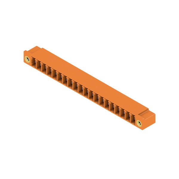 PCB plug-in connector, male header, Flange, THT solder connection, 3.81 mm, Number of poles: 20, 90°, Solder pin length (l): 3.2 mm, tinned, orange, Box image 2