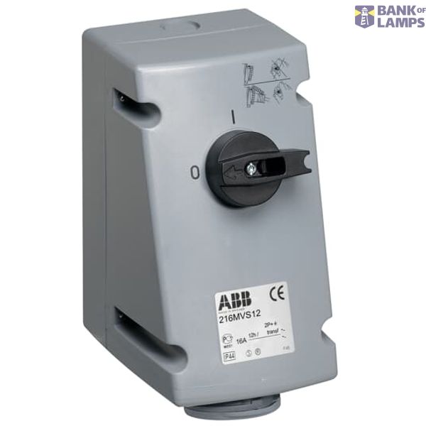 Industrial Switched Interlocked Socket Outlets, 2P+E, 16 A, Isol. Transformer V image 1