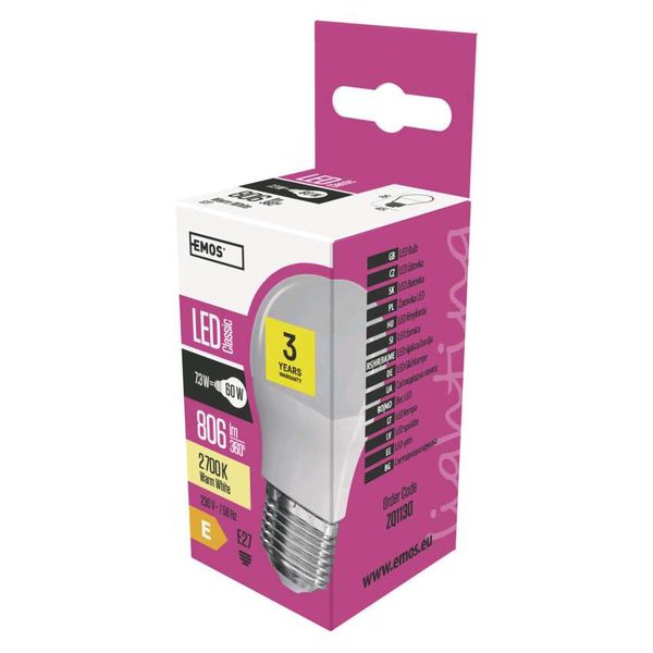 LED bulb Classic Mini Globe / E27 / 7.3 W (60 W) / 806 lm / warm white image 1