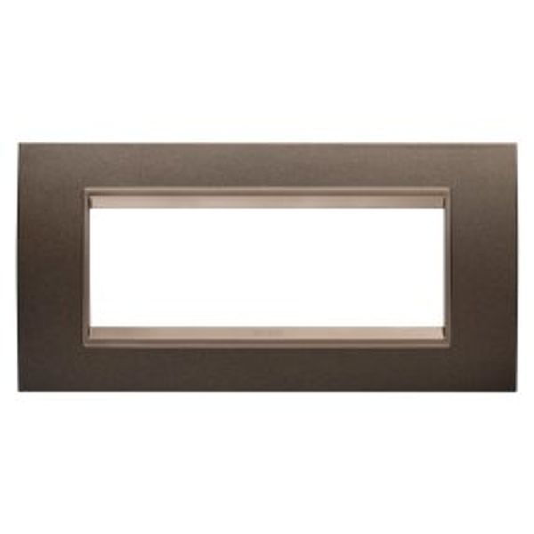 LUX PLATE - IN METAL - 6 MODULES - ANODIC BROWN - INNER FRAME MATT DARK BRONZE - CHORUSMART image 1
