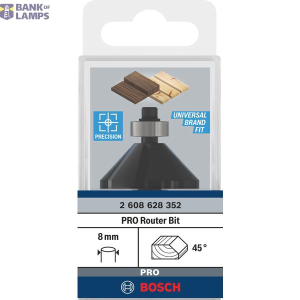 Chamfer bit, 8 mm, B 11 mm, L 14.7 mm, G 56 mm, 45° image 2