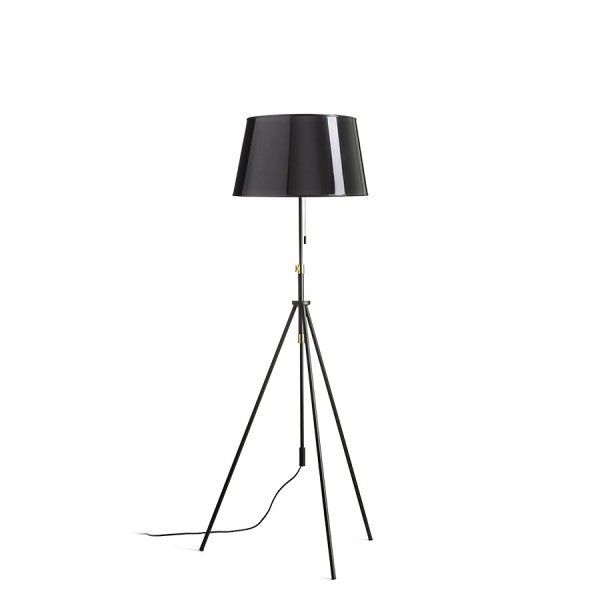 LUTON/RIDICK floor shiny black golden foil/black/metal 230V LED E27 15W image 1