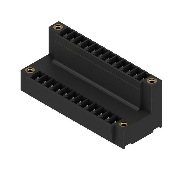 PCB plug-in connector, male header, Flange, THT/THR solder connection, 3.81 mm, Number of poles: 24, 180°, Solder pin length (l): 3.2 mm, tinned, black, Box image 2