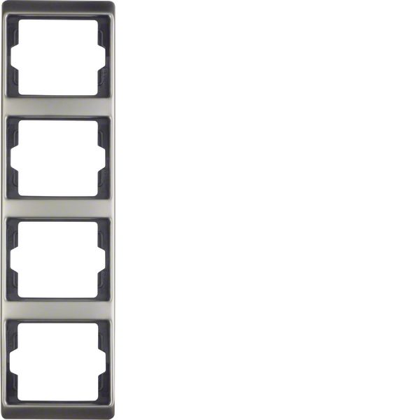 Frame 4gang vertical Arsys stainless steel image 1