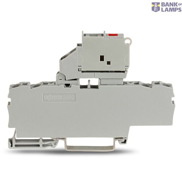 4-conductor fuse terminal block with pivoting fuse holder with end pla image 1