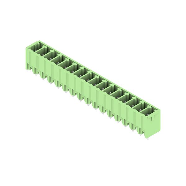 PCB plug-in connector, male header, closed side, THT solder connection, 3.81 mm, Number of poles: 16, 180°, Solder pin length (l): 3.2 mm, tinned, Pale green, Box image 2