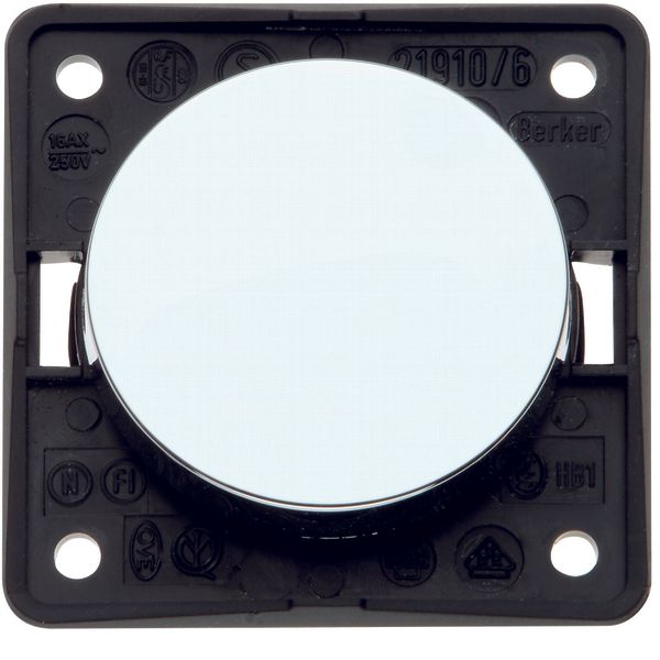 Push-button, NO contact, screw terms, Integro - Design Flow/Pure, chr  image 1