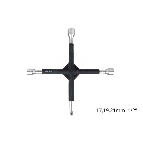 Cross  wrench rubber coated 17-19-21mm 1/2" image 1