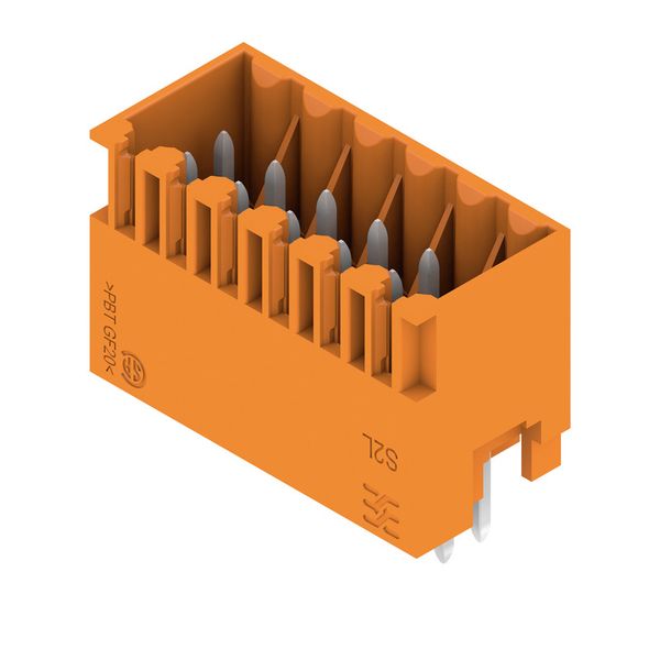 PCB plug-in connector, male header, closed side, THT solder connection, 3.50 mm, Number of poles: 12, 180°, Solder pin length (l): 3.5 mm, tinned, orange, Box image 4