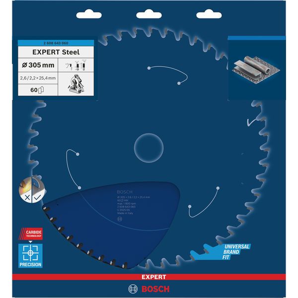 Circular saw blade Expert for Steel 305 x 25,4 x 2,6 mm, 60 image 2