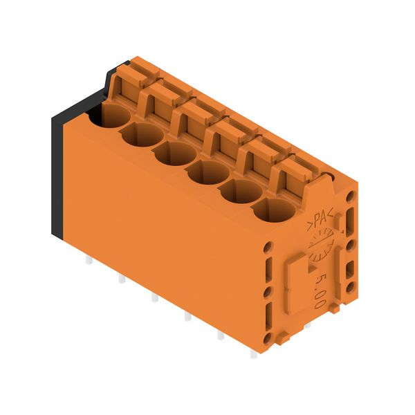 Printed circuit board terminals, 5.00 mm, Number of poles: 6, 180°, Solder pin length (l): 3.5 mm, tinned, black, PUSH IN with actuator, Clamping range, max. : 2.5 mm², Box image 4
