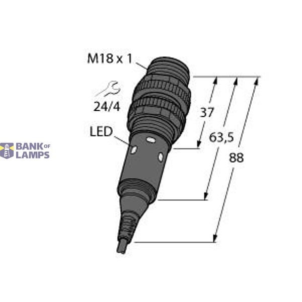 Photoelectric Sensor Retroreflective Sensor with Polarizing Filter   M18-3VPLP-2M image 2