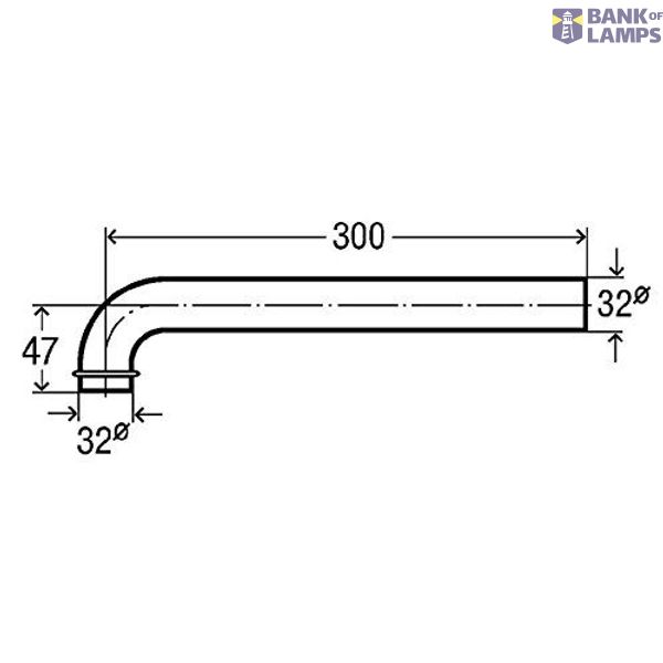 Siphon pipe, bent 32, chrome image 1