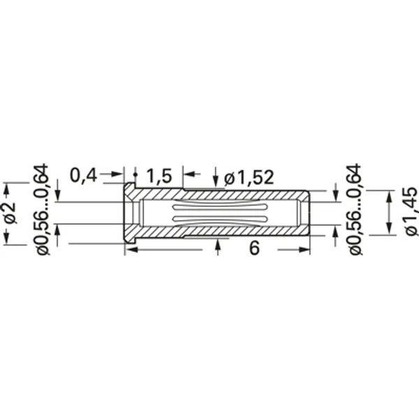 2 mm socket, solder connection, 0.64 mm, 41.6020 image 1